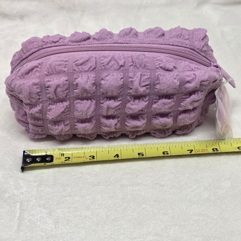 NWT Ulta Purple Textured Puffer Makeup Bag Cosmetic Pouch Lavender - Picture 6 of 7